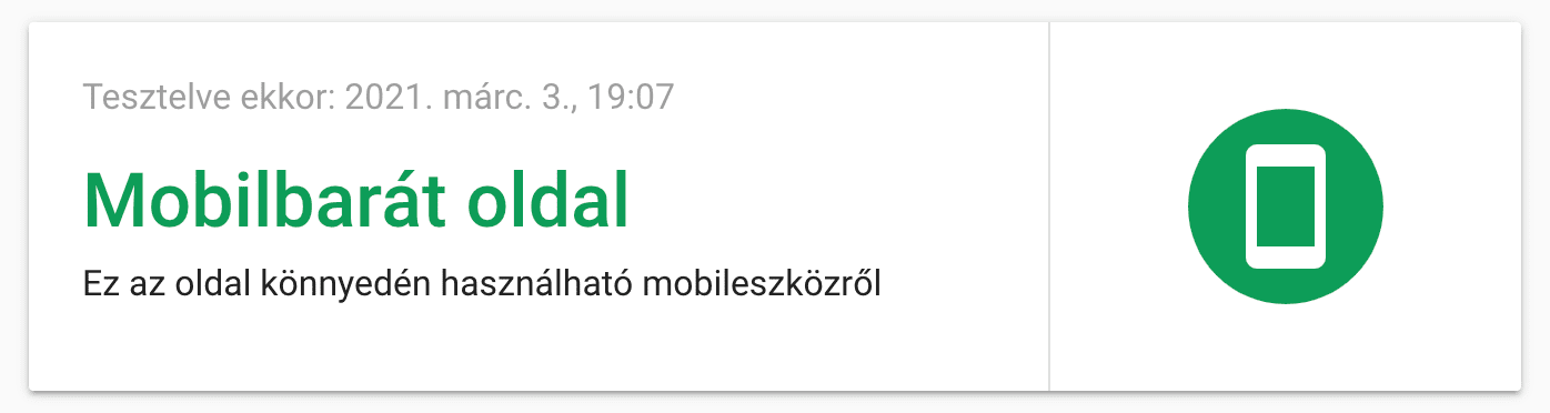 Google teszt: mobilbarát oldal